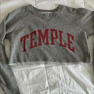 TEMPLE cropped crew neck sweatshirt